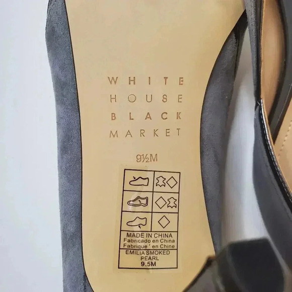 WHBM Metallic-Trim Suede Pumps size 9.5 - Picture 7 of 9